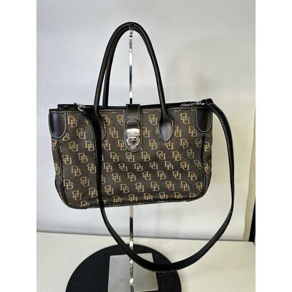 Dooney & Bourke Vintage Monogram Shoulder Bag Black & Gray - Picture 1 of 12